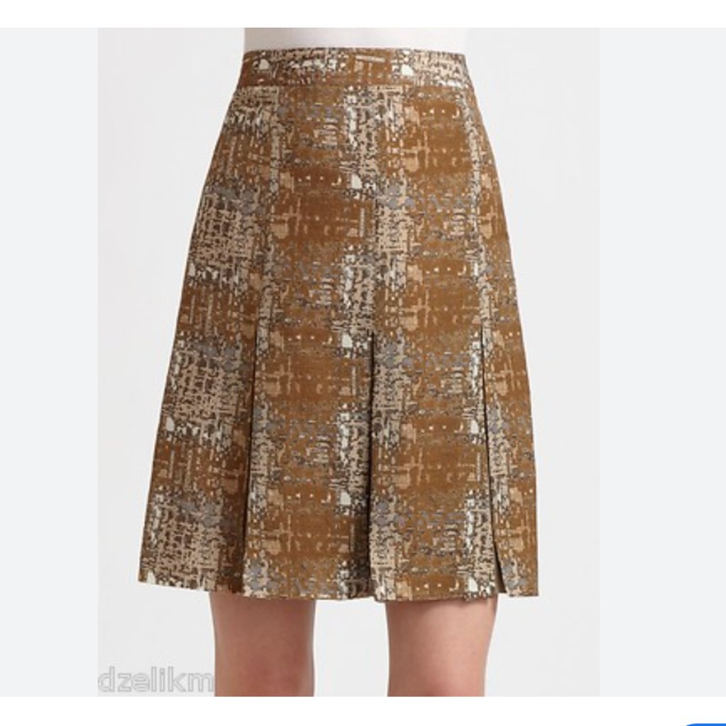 Tory Burch A-Line Knee-Length Skirt In Brown And Black